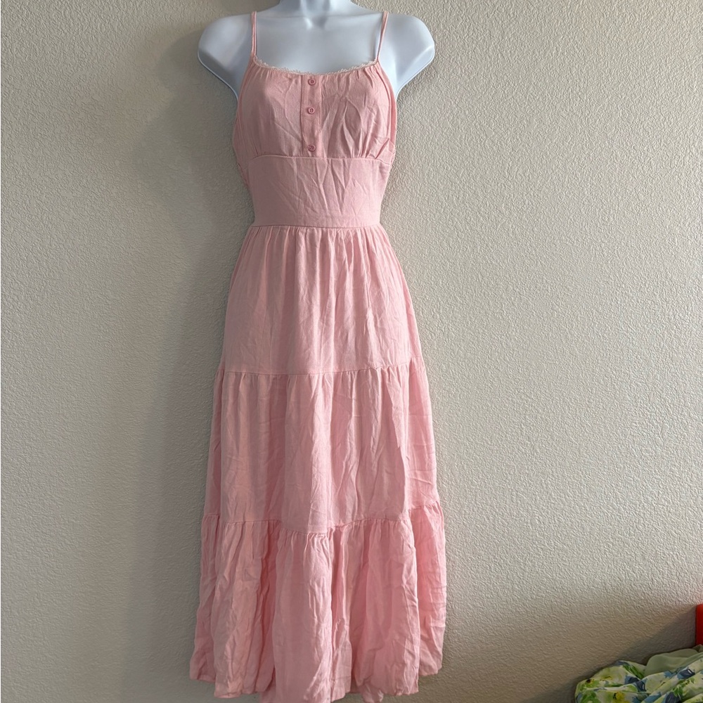 SHEIN Elegant Pink Sleeveless Dress